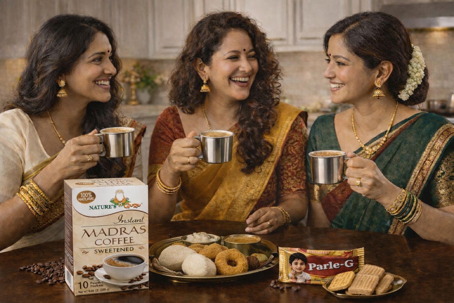 Nature's Guru Madras Coffee Sweetened - 10 CT Box