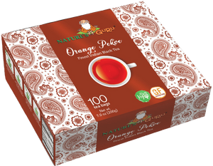 Nature's Guru Orange Pekoe Assam Black Tea Bags - 100 CT Box
