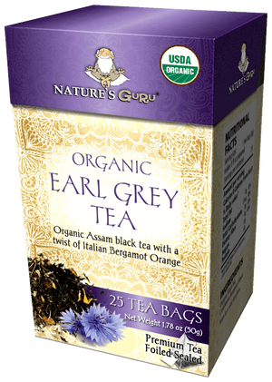 Nature's Guru Organic Earl Gray Pyramid Tea Bags - 25 CT Box