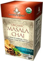 Nature's Guru Organic Masala Chai Pyramid Tea Bags - 25 CT Box