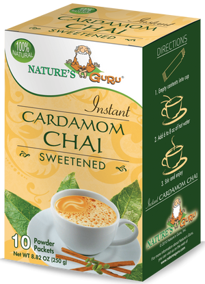 Nature's Guru Cardamom Chai Sweetened - 10 CT Box