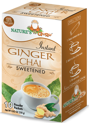 Nature's Guru Ginger Chai Sweetened - 10 CT Box