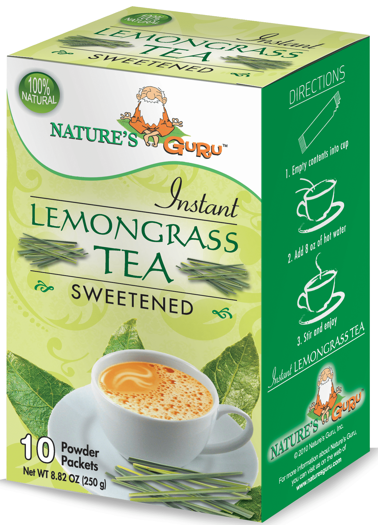 Nature s Guru Lemongrass Chai Sweetened 10 CT Box