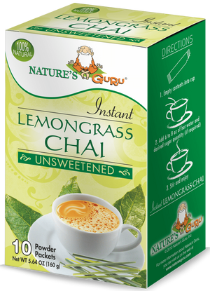 Nature's Guru Lemongrass Chai Unsweetened - 10 CT Box