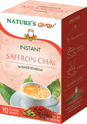 Nature's Guru Saffron Chai Sweetened - 10 CT Box