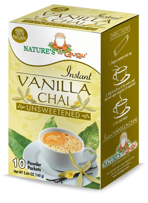 Nature's Guru Vanilla Chai Unsweetened - 10 CT Box